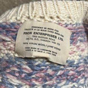 FRON ENTERPRISES Vintage Made in Canada Cowichan Wool Sweater